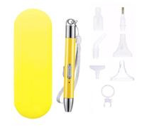 CustmArti Strumento per pittura a diamante fai da te penna a punti con luce USB ricaricabile accessorio palmare ricamo strass trapano applicatore-abito giallo