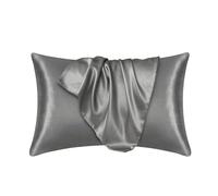 Custode a cuscini Pure Emulazione Cuscino di raso Cestino comodo Cestello a federe per il letto Cestino singolo Pillow Coperture per decorazioni per la casa Pillowcase (colore: grigio, taglia: 2