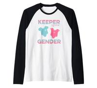 Custode del Sesso Rivelare Baby Shower Gravidanza Rosa Blu Maglia con Maniche Raglan