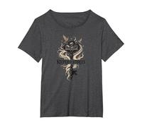 Custode delle storie: Chiave Magica per i regni letterari Maglietta, Donna Plus-Size, Grigio Scuro, 3X