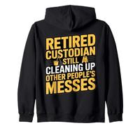 Custode in Pensione Sta Ancora ripulendo i pasticci di Altre Persone Felpa con Cappuccio