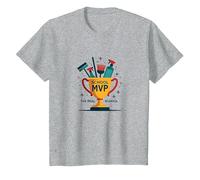 Custodi: Il Vero Trofeo MVP Scuola Divertente Apprezzamento Maglietta, Bambini, Grigio Melange, 4 Anni