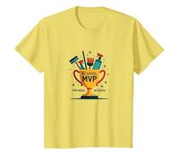 Custodi: Il Vero Trofeo MVP Scuola Divertente Apprezzamento Maglietta, Bambini, Limone, 4 Anni