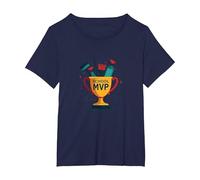 Custodi: Il Vero Trofeo MVP Scuola Divertente Apprezzamento Maglietta, Donna Plus-Size, Navy, 4X