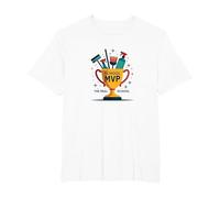 Custodi: Il Vero Trofeo MVP Scuola Divertente Apprezzamento Maglietta, Uomo Taglie Grandi, Bianco, 4X Tall