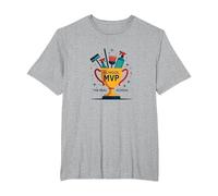 Custodi: Il Vero Trofeo MVP Scuola Divertente Apprezzamento Maglietta, Uomo Taglie Grandi, Grigio Melange, 4X Tall