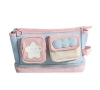 Custodia a - borsa a con cerniera per materiali scolastici, organizzatore di articoli di cartoleria con scomparti, spazio per viaggi da viaggio per gomme, sovrani, marcatori, appunti app
