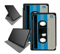 Custodia a cassetta blu per iPad da 10,2 pollici, iPad 9a generazione 2021/iPad 8a generazione 2020/iPad 7a generazione 2019, supporto pieghevole rotante a 360 gradi, custodia con angoli di visione