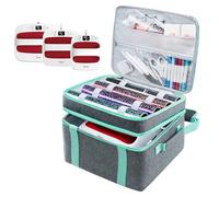 Custodia a doppio strato compatibile con Cricut EasyPress 2 (9 x 9), robusta borsa per pressa a caldo, custodia con tasche per strumenti e accessori, tappetino facile da premere, Grigio-verde acqua,