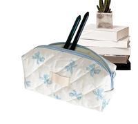 Custodia a estetica, borsa a estetica - Borsa a penna a motivi a prua a grande capacità | Organizzatore cosmetico, custodia portatile, bottino per il trucco da toeletta per studente universitario