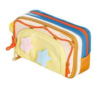 Custodia a estetica - Custodia a di grande capacità | graziosa pochette a stella 3D con cerniera | sospetta a penna estetica | Organizzatore di cancelleria, può contenere 80 penne per