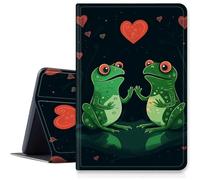 Custodia a forma di cuore rana per iPad di 9a/8a/7a generazione 10,2" 2021/2020/2019, custodia pieghevole in pelle PU antiurto con funzione di accensione/spegnimento automatico per iPad da 10,2