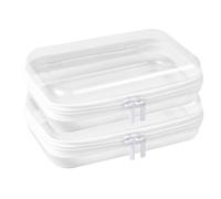 Custodia a guscio duro trasparente 2pc con cerniera, borse di archiviazione in PVC per giocattoli, borsa per la memoria dei giocattoli,per blocchi, enigmi, cosmetici e altro (19 * 10 * 6cm)