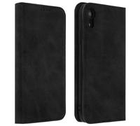 Custodia a libro a portafoglio nera vintage Avizar per iPhone XR