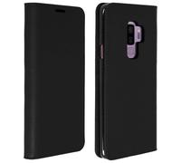 Custodia a libro Avizar in pelle nera per Samsung Galaxy S9 Plus