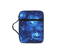 Custodia a libro con stampa della Bibbia blu universo, con manico resistente, borsa protettiva per la chiesa della Bibbia, per uomini e donne