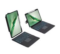 Custodia a libro con tastiera retroilluminata Bluetooth per Honor MagicPad 2 da 12,3 pollici (non compatibile con Honor MagicPad 13 pollici), retroilluminazione, mouse trackpad e tastiera staccabile