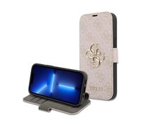 GUESS GUBKP13X4GMGPI - Cover per iPhone 13 Pro Max 6,7", colore: Rosa faggio 4G Big Metal L