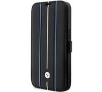 Custodia a libro in pelle BMW per iPhone 14 Pro, nera