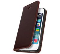 Custodia a libro in vera pelle First Class iPhone 5 / 5S / SE 2016 - Marrone