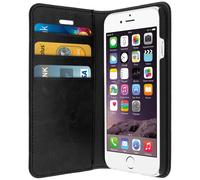 Custodia a libro in vera pelle serie First Class per iPhone 6 e 6S - Nera