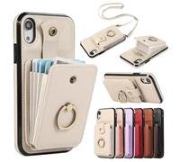 Custodia a libro per telefono Custodia a Portafoglio 2 in 1 in Pelle Premium Compatibile con iPhone 6/6S Plus, Borsa con Chiusura Magnetica W Anello di Rotazione Supporto/Slot Compatible with Schede H