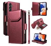 Custodia a Libro per Telefono for Samsung Galaxy A14 5G 4G Wallet Case with Card Holder for Women And Men, Fashion PU Leather Cover Side Buckle Hand Strap Wallet Phone Cases Cover Protettiva(K?RM?z?)