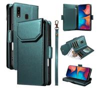 Custodia a Libro per Telefono for Samsung Galaxy A20/A30 Wallet Case with Card Holder for Women And Men, Fashion PU Leather Cover Side Buckle Hand Strap Wallet Phone Case Cover Protettiva(Ye?Il)
