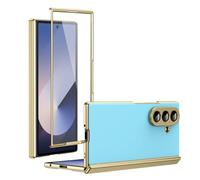 Custodia a Libro per Telefono Slim Fit for Samsung Galaxy Z Fold 7 Case with Screen Protector, Shockproof Case Rugged Protective Phone Cover Full Protective Cases Cover Protettiva(Light Blue)