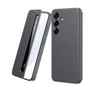 Custodia a libro Smart View per Samsung Galaxy S26 Plus, in ecopelle, colore grigio