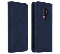 Custodia a libro vintage Avizar blu scuro per Samsung Galaxy S9 Plus