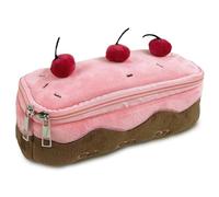 Custodia a matita carina cassa ciliegia peluche custodia a matita da 7, 7 pollici di capacità morbida con sacca per penna per stoccaggio con cerniera per le forniture per uffici scolastici bel