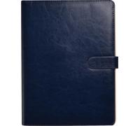 Custodia a portafoglio A4, organizer per documenti aziendali con appunti e blocco, per scuola, ufficio, conferenze, colore: blu