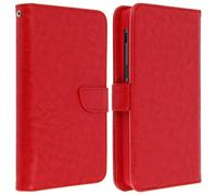 Custodia a portafoglio Avizar rossa per smartphone da 5" a 5,3"