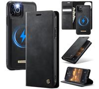 Custodia a portafoglio CaseMe per iPhone 11 Pro Max, compatibile con MagSafe, con blocco RFID, supporto a ribalta, antiurto, magnetica e rimovibile,