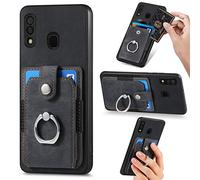 Custodia a portafoglio compatibile con Samsung Galaxy A30/A20, custodia protettiva sottile con cavalletto e protezione contro le cadute, compatibile con Samsung Galaxy A30/A20, custodia a portafoglio