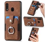 Custodia a portafoglio compatibile con Samsung Galaxy A30/A20, custodia protettiva sottile con cavalletto e protezione contro le cadute, compatibile con Samsung Galaxy A30/A20, custodia a portafoglio
