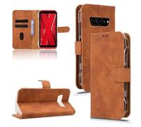 Custodia a Portafoglio for Kyocera Torque G07 Custodia con Porta Carte di Credito, Custodia a Libro in Pelle PU Custodia a Portafoglio con Cinturino da Polso Custodia Protettiva Antiurto(Kahverengi)