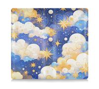 Custodia a portafoglio in pelle blu e oro con cielo notturno e carte di assicurazione per documenti, carte, patente, Cielo notturno blu e oro, 1 size