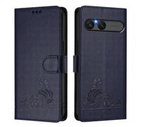 Custodia a portafoglio in pelle compatibile con Xperia 10 VII/Sony 10 di settima generazione con blocco RFID, custodia a libro a libro, porta carte di credito, custodia per telefono. Blu