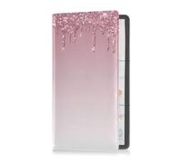 Custodia a portafoglio in pelle di alta qualità per documenti e tessere, per documenti e patenti, con texture glitterata color oro rosa, Multi, 1 size