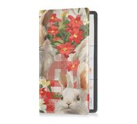 Custodia a portafoglio in pelle di alta qualità, per uomo e donna, organizer per documenti essenziali, patente di guida, carte di bufalo scozzese, coniglietto, coniglietto, buona Pasqua, Buffalo Plaid