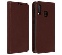 Custodia a portafoglio in pelle marrone Avizar per Samsung Galaxy A20e