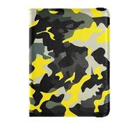 Custodia a portafoglio in pelle nera mimetica per passaporto e carte di vaccino, per documenti di viaggio, organizer per passaporto, per donne e uomini, impermeabile