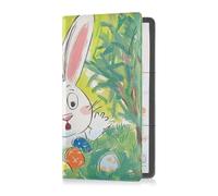 Custodia a portafoglio in pelle per auto per uomo e donna, essenziale, per autista, rimorchio, moto, barca, coniglietto pasquale che nasconde uova, Uova nascoste coniglietto pasquale, 1 size