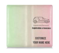Custodia a portafoglio in pelle personalizzata per auto e assicurazione, per uomo e donna, essenziale, per carte, documenti essenziali, patente di guida, documenti, documenti di guida, colore verde