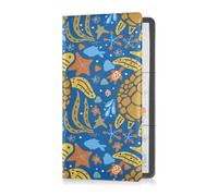 Custodia a portafoglio in pelle PU per auto e assicurazione, per uomo e donna, essenziale, per qualsiasi auto, camion, moto, rimorchio o barca, tartaruga marina, motivo cartone animato senza cuciture