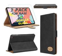 Custodia a portafoglio in pelle PU per iPad Pro 12.9 con pellicola protettiva in vetro temperato Gorilla Tech