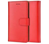 Custodia a portafoglio in vera pelle per iPhone 16 ProMax, custodia a portafoglio in vera pelle di alta qualità con chiusura magnetica, cavalletto, slot per contanti e carte di credito, sottile, 17,5