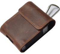 Custodia a portafoglio in vera pelle per ZTE Nubia Flip2 | Marsupio con moschettone e passante | laterale in pelle | Marrone